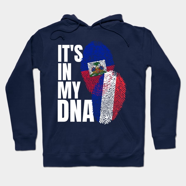 French And Haitian Mix DNA Heritage Flag Gift Hoodie by Just Rep It!!